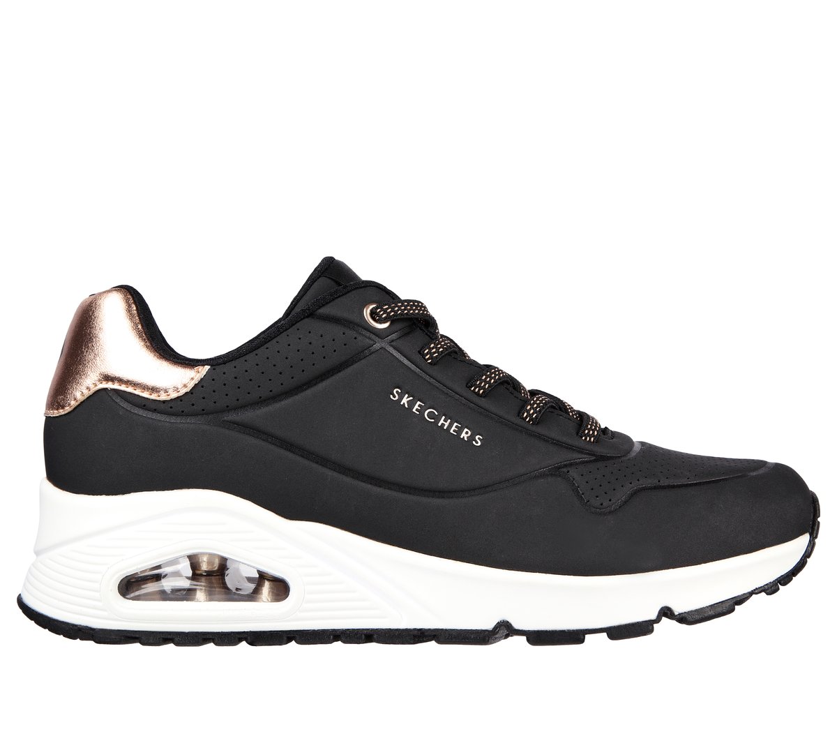 Skechers Uno - Shimmer Away Sneaker in Schwarz, Größe 39