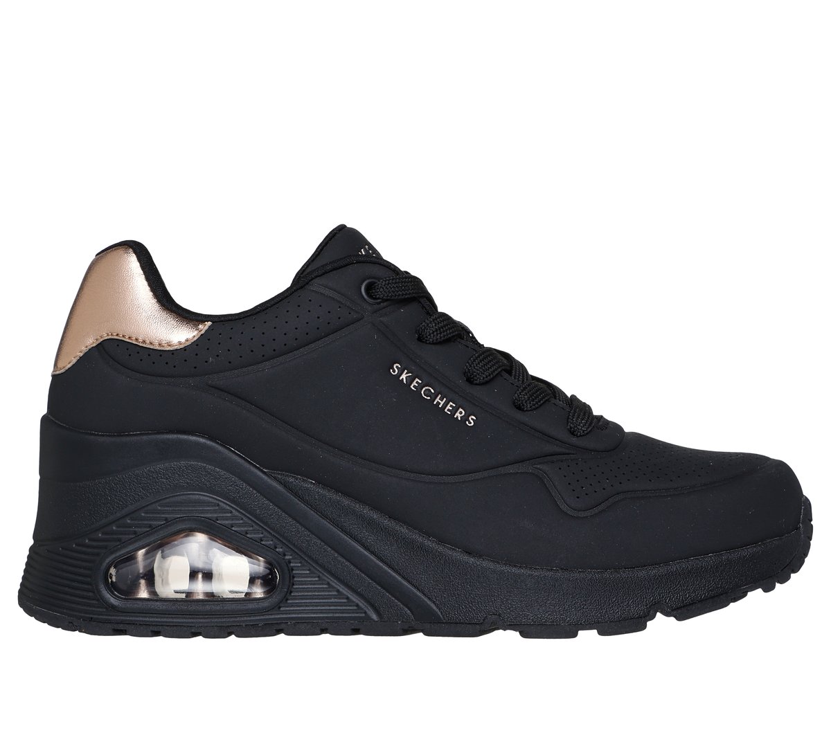 Skechers Uno Wedge - HI Steps Sneaker in Schwarz, Größe 39.5