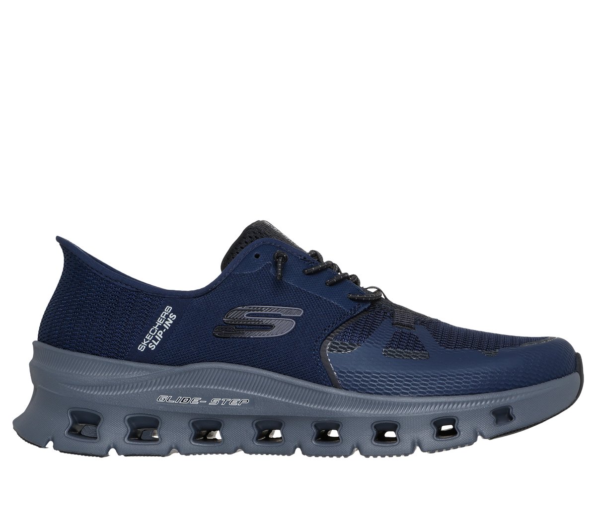 Skechers Slip-ins: Glide-Step Pro Sneaker in Blau/Grau, Größe 44, Vegan, in der Maschine waschbar