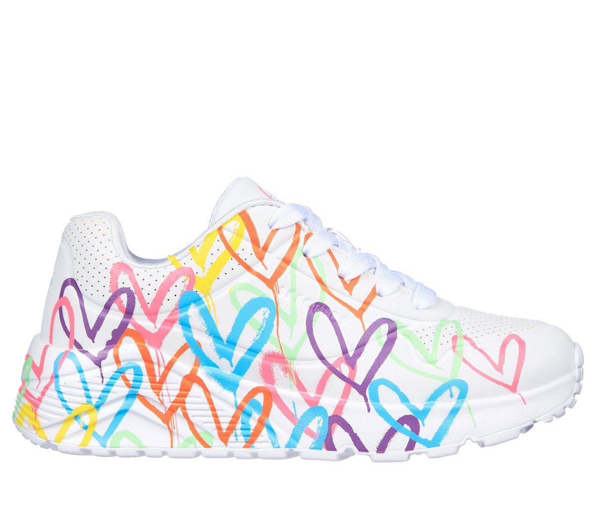 Skechers Mädchen JGoldcrown: Uno Lite - Spread the Love Sneaker in Weiss, Größe 29