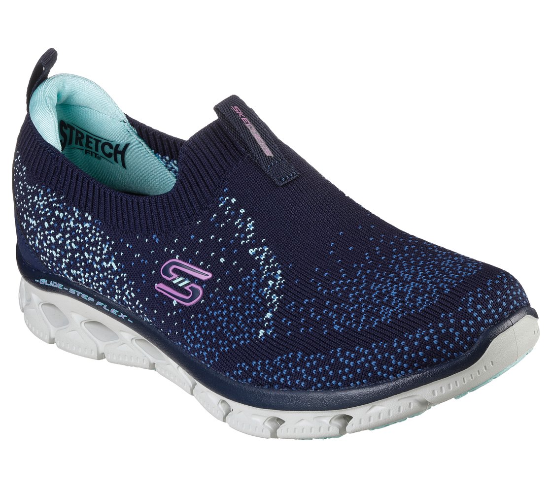 GLIDE-STEP FLEX, NAVY/TURQUOISE Footwear Right View