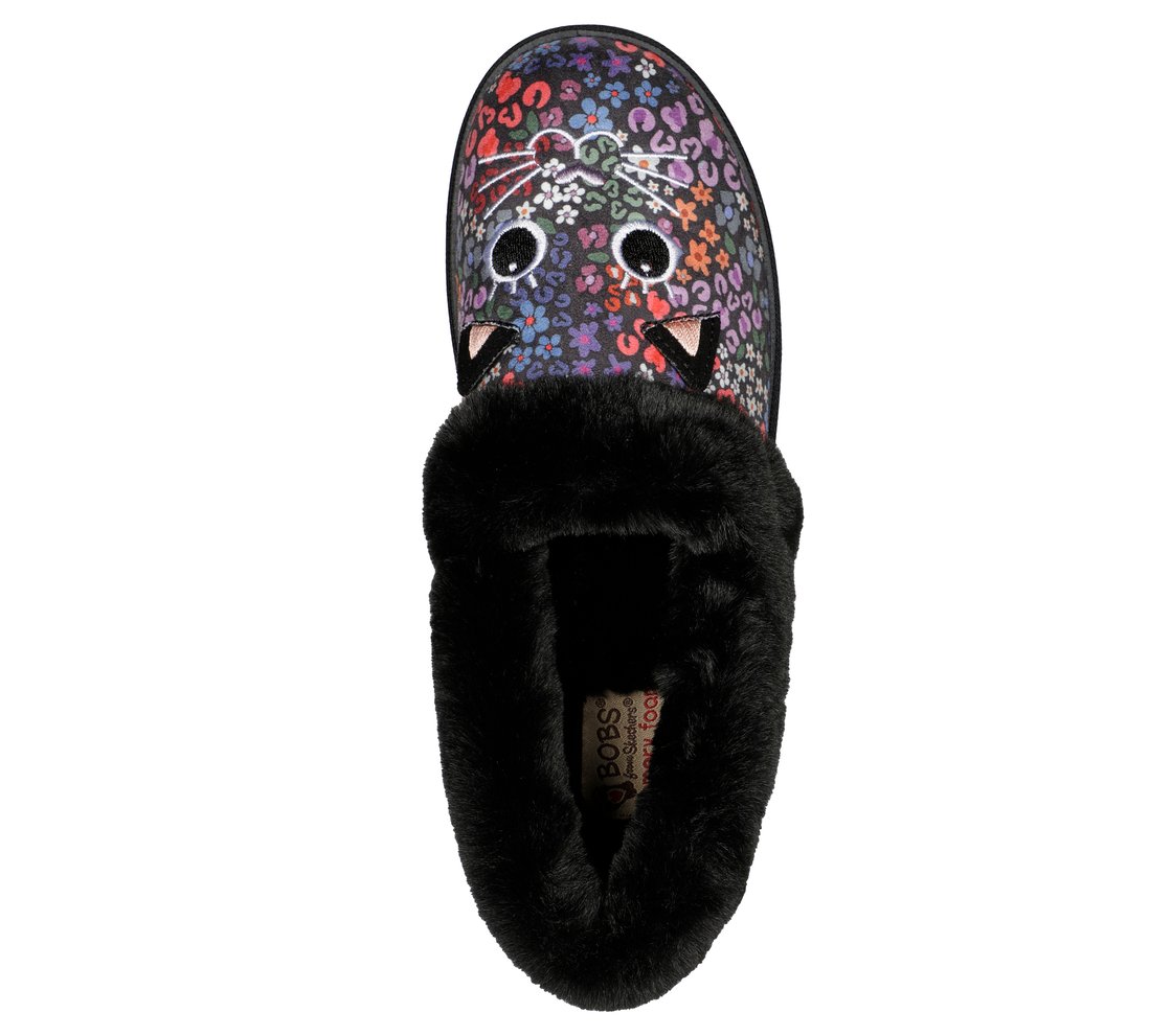 TOO COZY - GLAM PAWS, BLACK/MULTI Footwear Top View