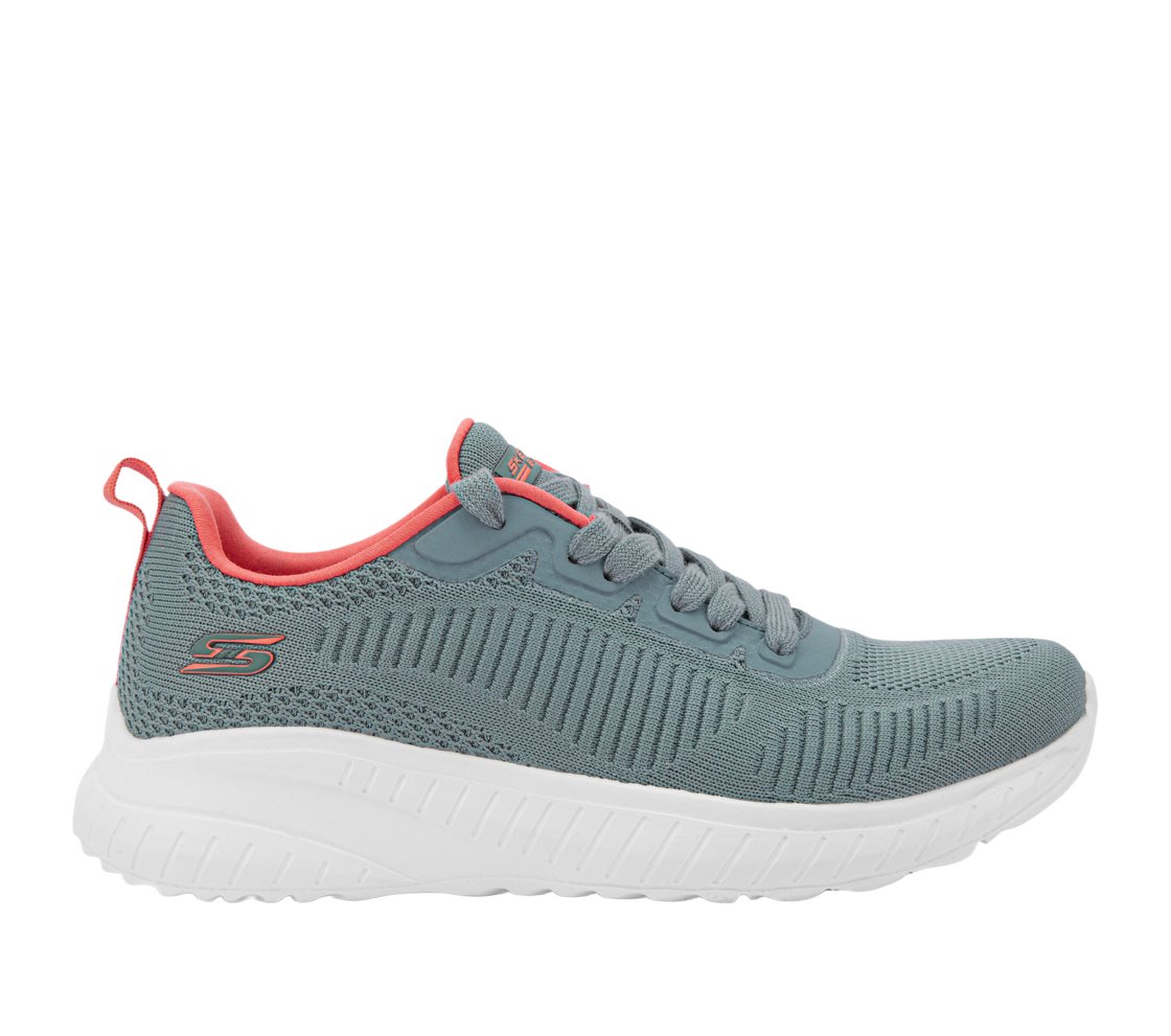 BOBS SQUAD CHAOS, BLUE/CORAL Footwear Lateral View