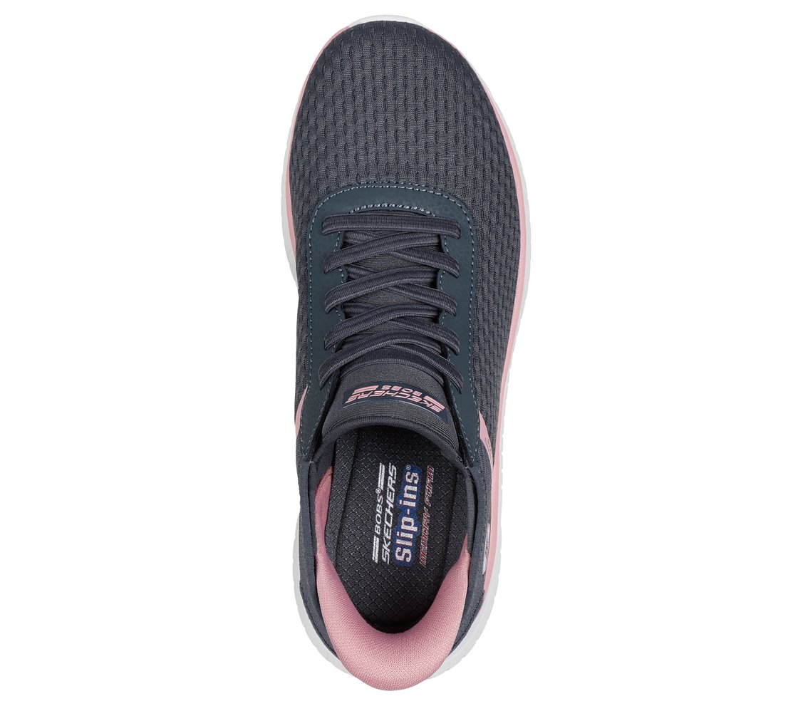 BOBS SQUAD CHAOS-STROKEOFLUCK, GREY Footwear Top View