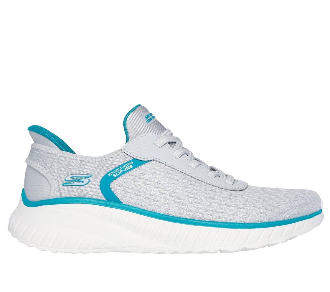 BOBS SQUAD CHAOS-STROKEOFLUCK, LIGHT GREY Footwear Lateral View