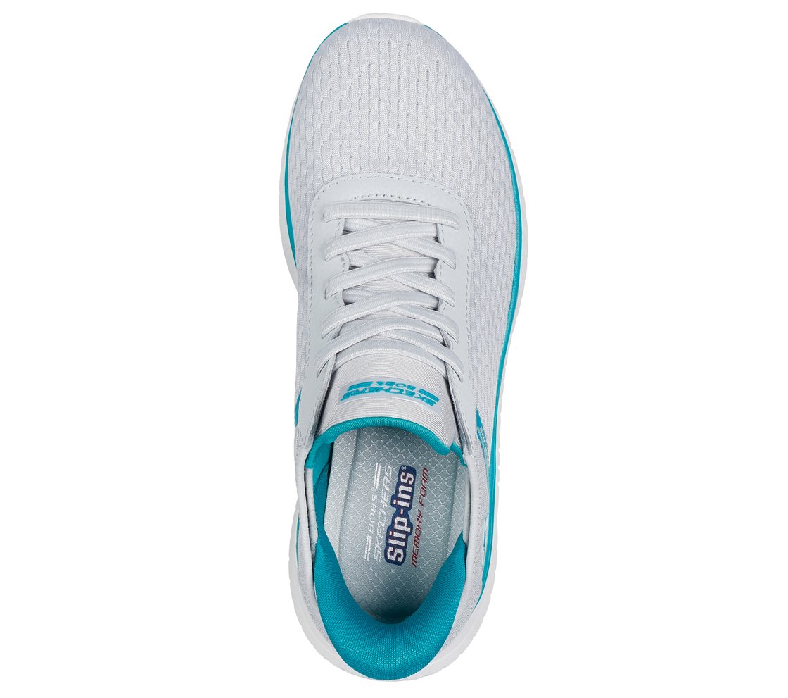BOBS SQUAD CHAOS-STROKEOFLUCK, LIGHT GREY Footwear Top View