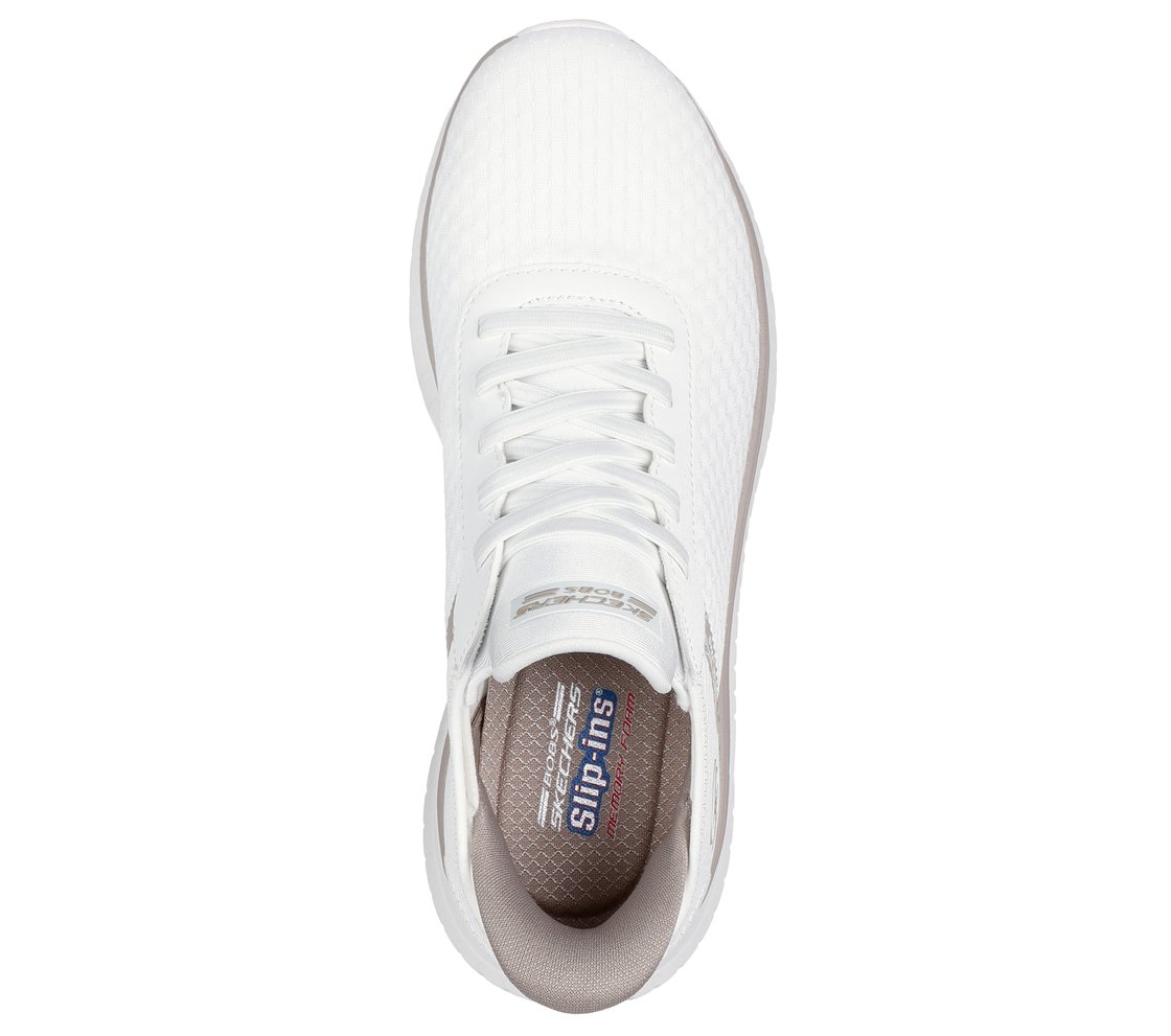 BOBS SQUAD CHAOS-STROKEOFLUCK, OFF WHITE Footwear Top View