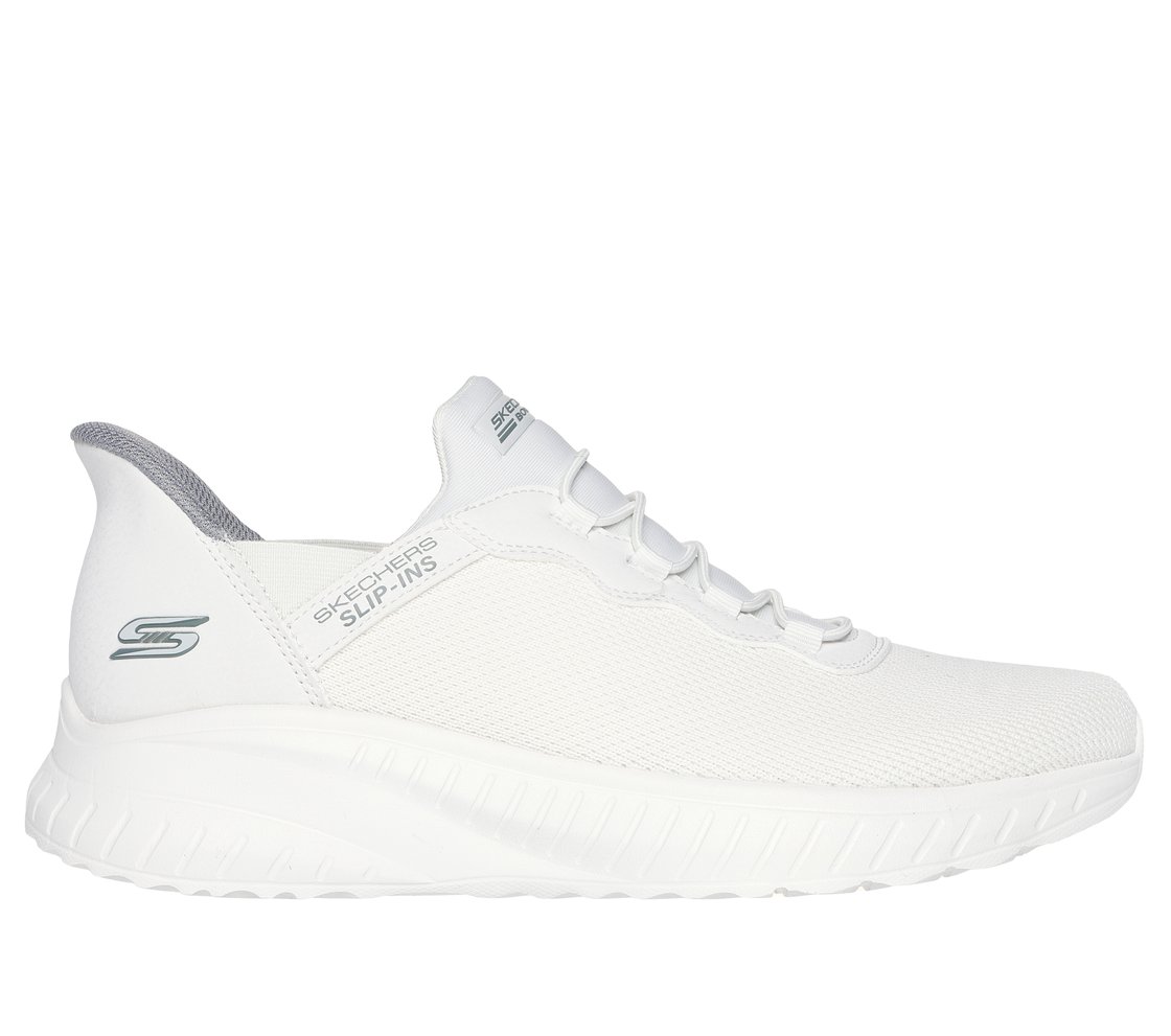 SKECHERS SLIP-INS: BOBS SPORT SQUAD CHAOS- Daily Hype, OFF WHITE Footwear Lateral View