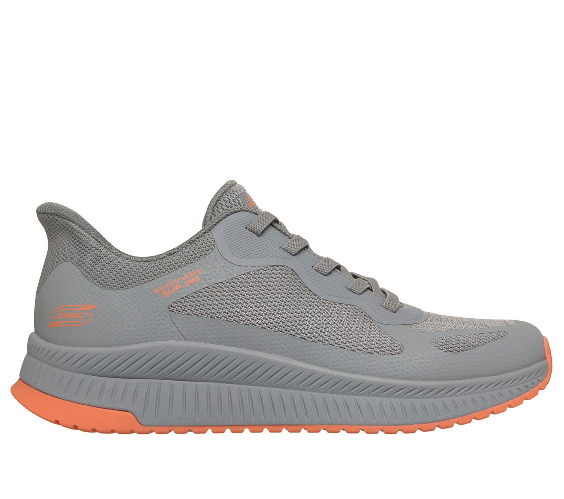 BOBS SQUAD 4, GRAY/ORANGE Footwear Lateral View