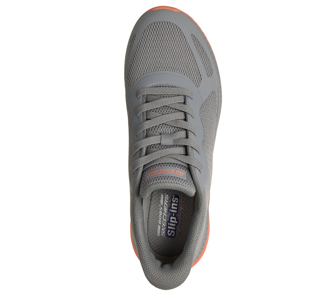 BOBS SQUAD 4, GRAY/ORANGE Footwear Top View