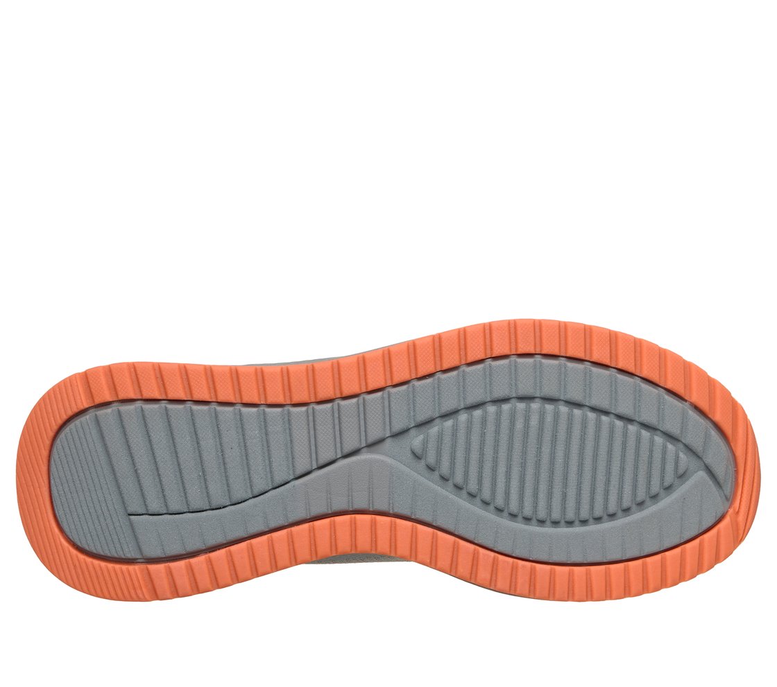 BOBS SQUAD 4, GRAY/ORANGE Footwear Bottom View