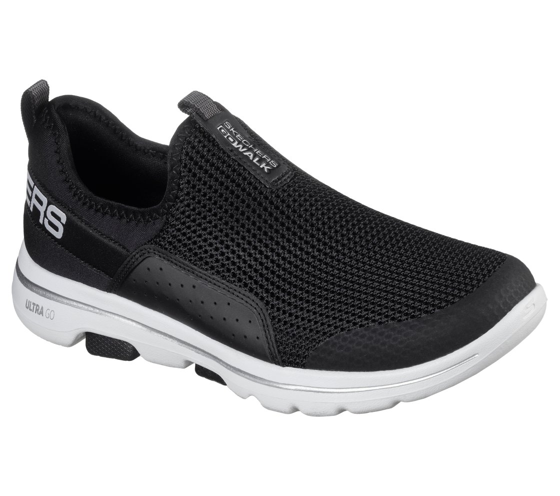 GO WALK 5 - SOVEREIGN, BLACK/WHITE Footwear Right View