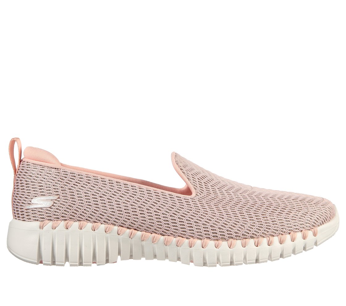 GO WALK SMART-SILVER CLOUD, LLLIGHT PINK Footwear Lateral View