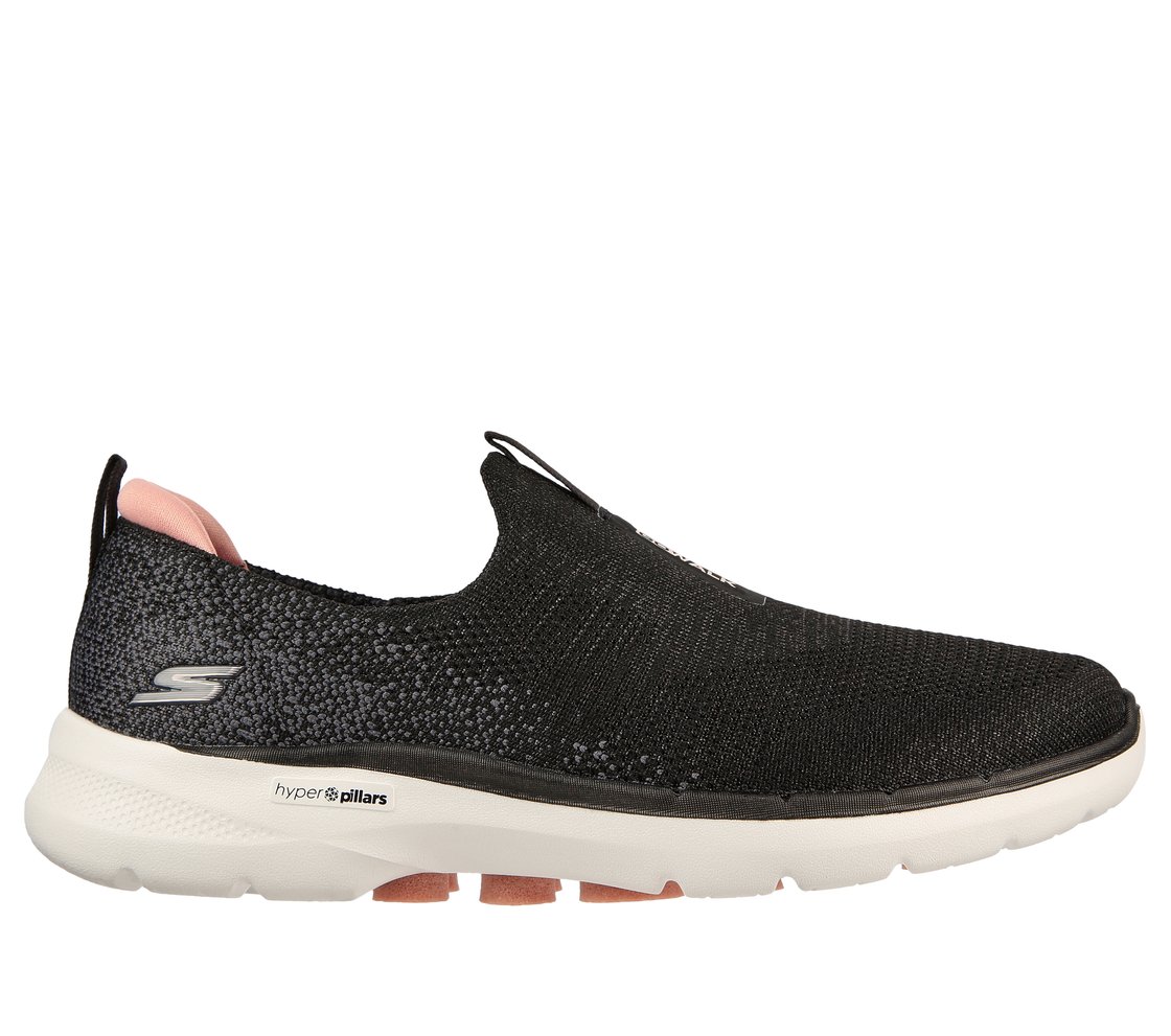 GO WALK 6 - GLIMMERING, BLACK/PINK Footwear Lateral View