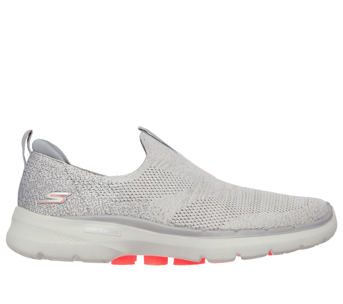 GO WALK 6 - GLIMMERING, GREY/CORAL Footwear Lateral View