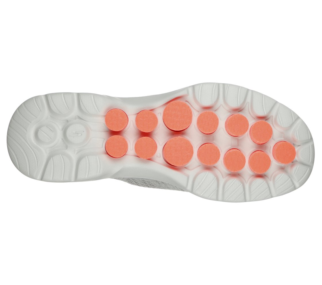 GO WALK 6 - GLIMMERING, GREY/CORAL Footwear Bottom View
