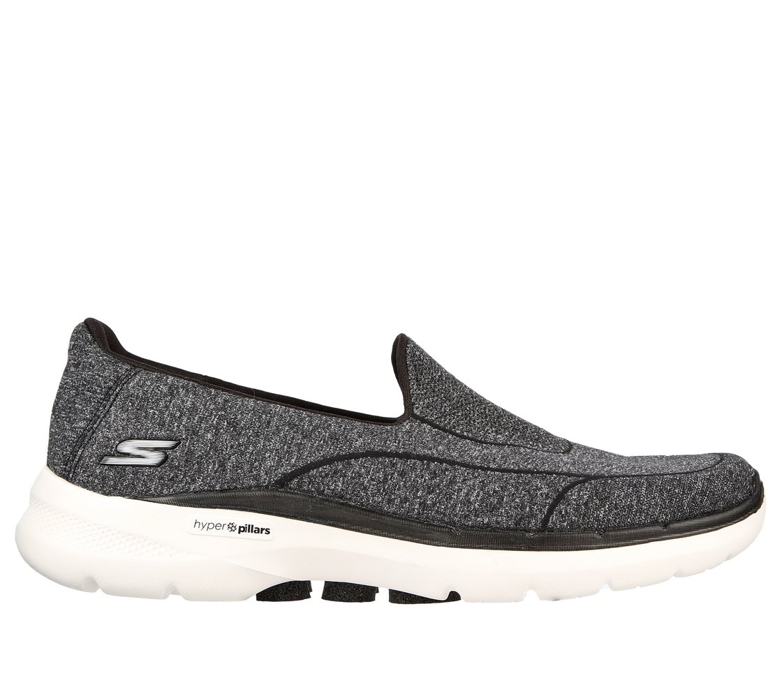 GO WALK 6 - CARICE, BLACK/WHITE Footwear Lateral View