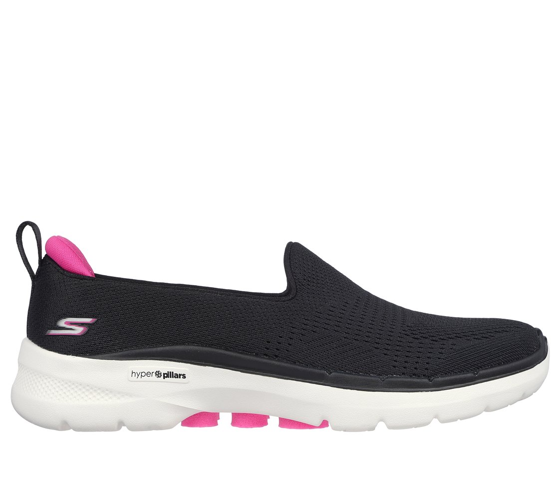GO WALK 6 - OCEAN SPLASH, BLACK/HOT PINK Footwear Lateral View