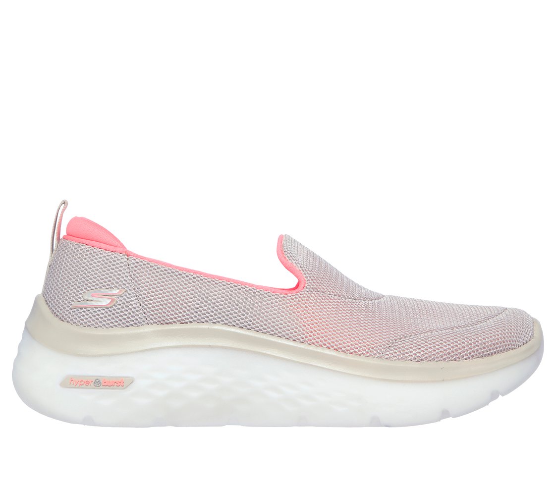 GO WALK HYPER BURST-EXTREME O, TAUPE/CORAL Footwear Lateral View
