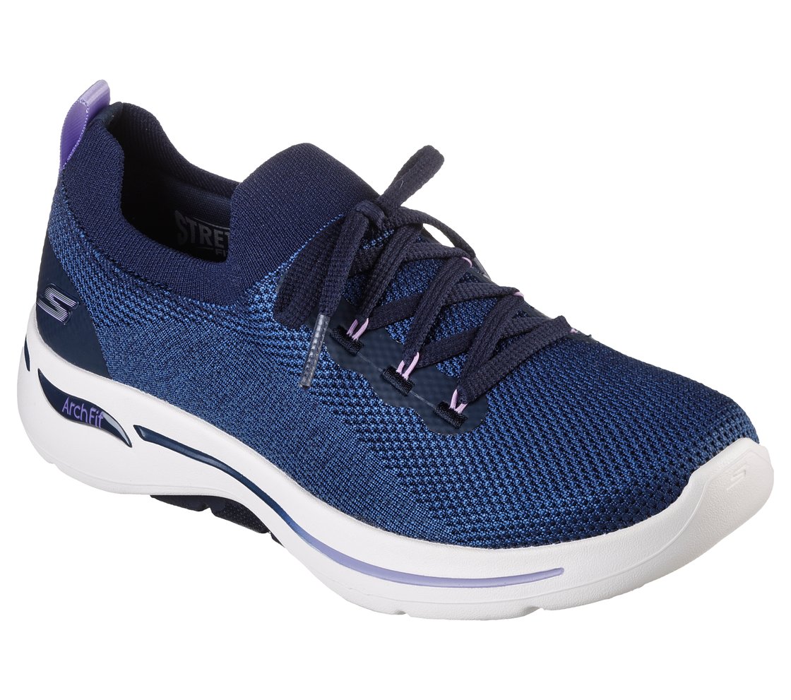 Skechers Navy/Light Violet Go Walk Arch Fit Clancy Womens Walking
