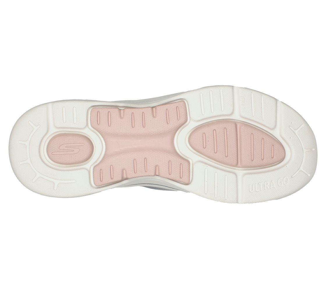 GO WALK ARCH FIT -OCEAN VIBES, GREY/PINK Footwear Bottom View