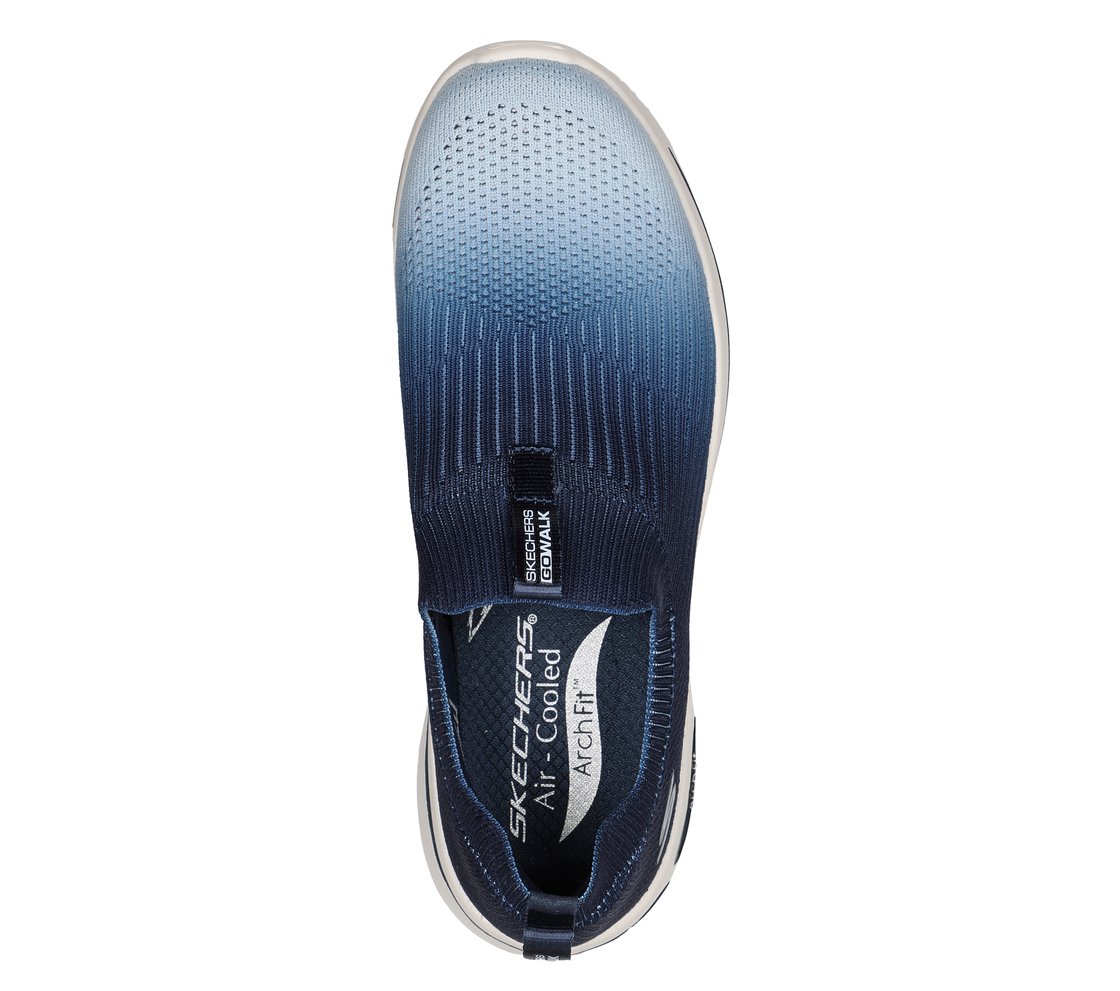 GO WALK ARCH FIT -OCEAN VIBES, NAVY/LIGHT BLUE Footwear Top View