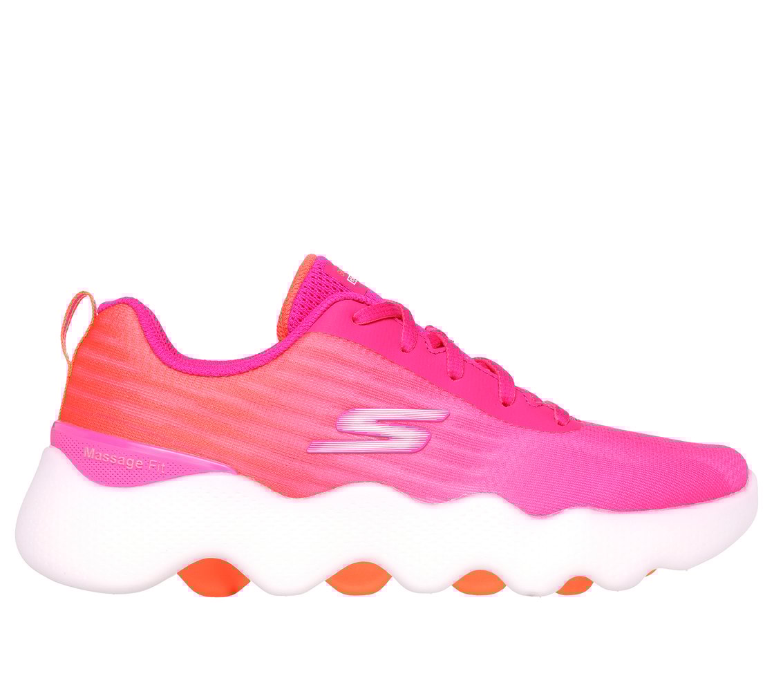 GO WALK MASSAGE FIT, PINK/ORANGE Footwear Lateral View