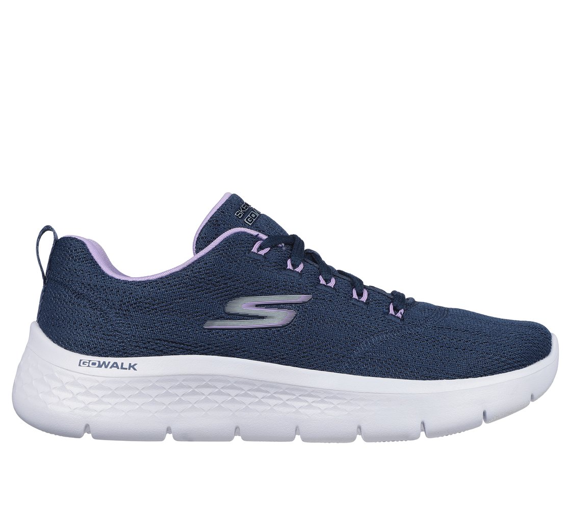GO WALK FLEX - STRIKING LOOK, NAVY/LAVENDER Footwear Lateral View
