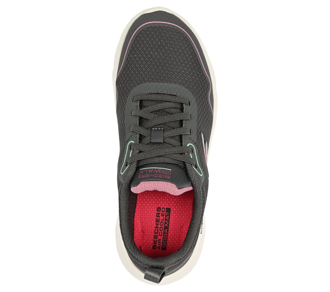 GO WALK FLEX, CHARCOAL/PURPLE Footwear Top View