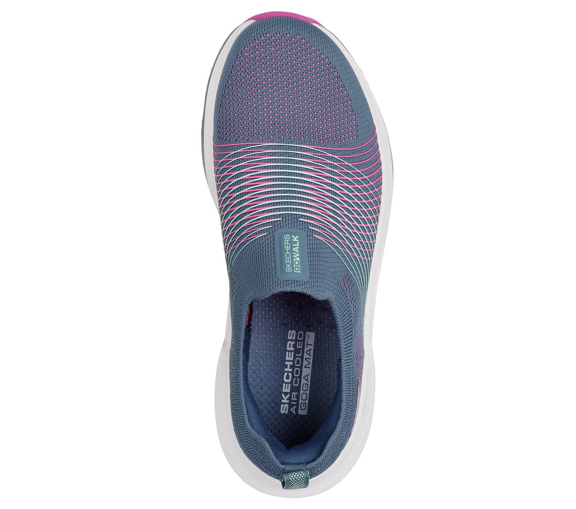 GO WALK MAX WALKER - SALLY, CHARCOAL/PURPLE Footwear Top View