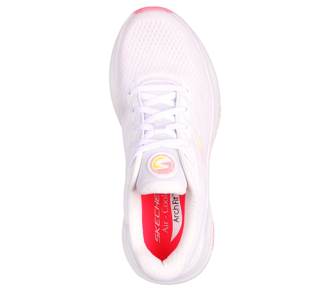 GO WALK DISTANCE WALKER, WHITE/HOT CORAL Footwear Top View