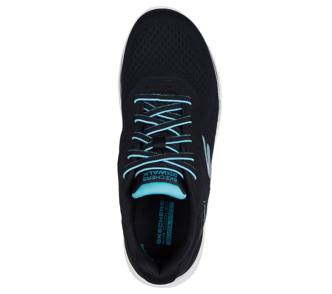 GO WALK 7 - COSMIC WAVES, BLACK/TURQUOISE Footwear Top View