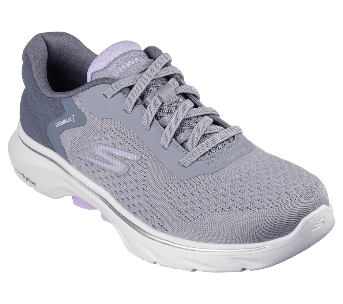 GO WALK 7 - COSMIC WAVES, GREY/LAVENDER Footwear Right View
