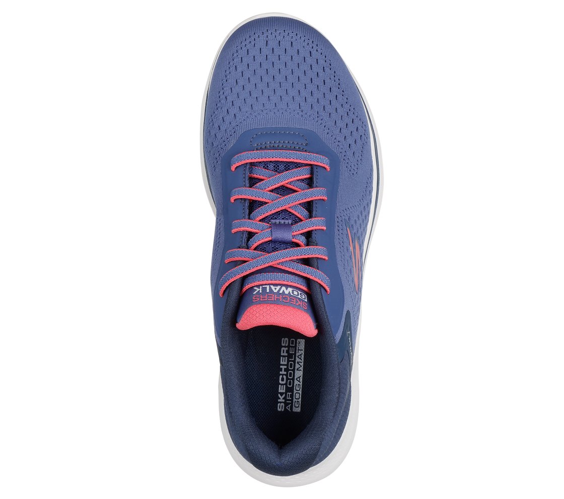 GO WALK 7 - COSMIC WAVES, NAVY/CORAL Footwear Top View
