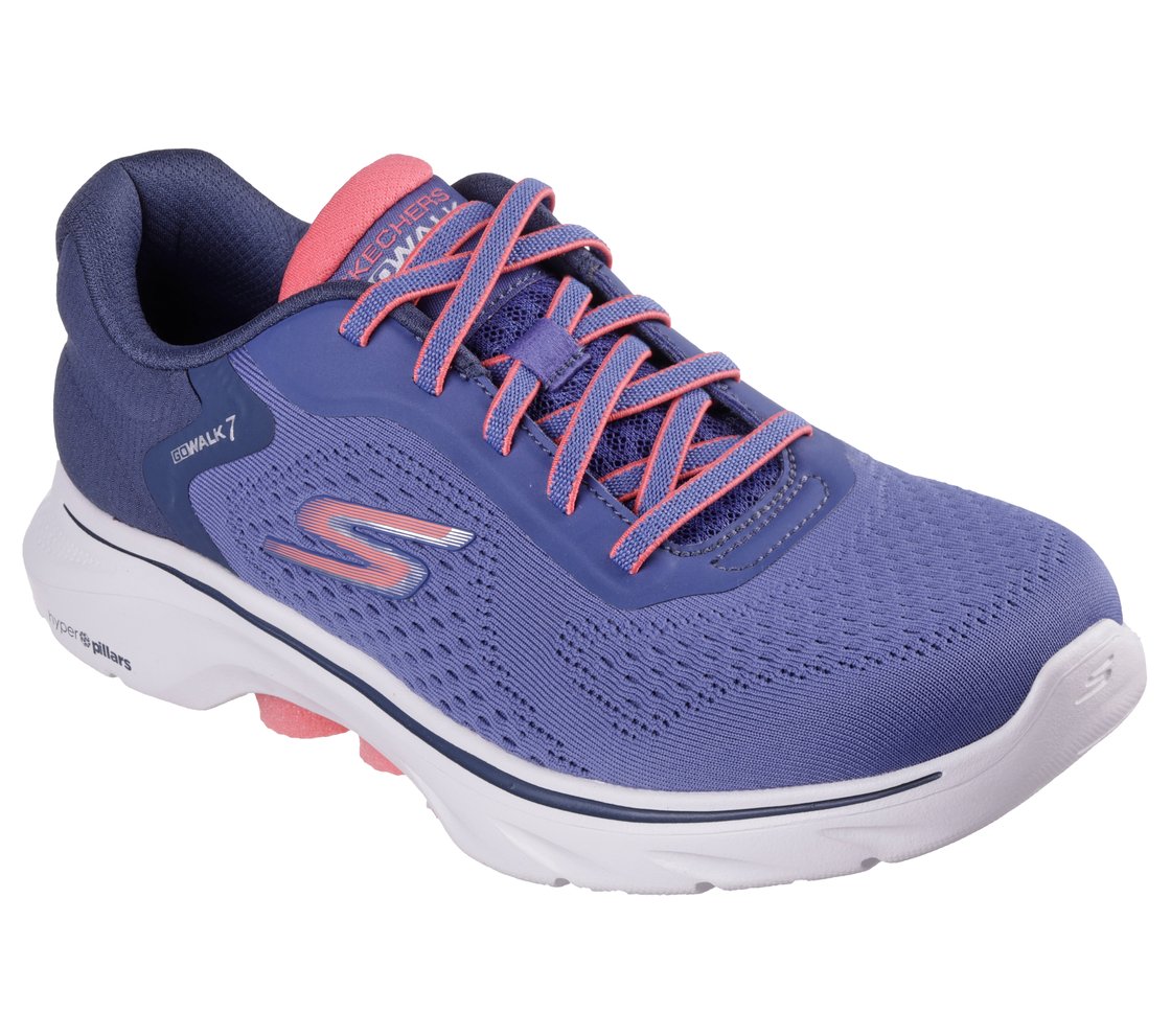 GO WALK 7 - COSMIC WAVES, NAVY/CORAL Footwear Right View