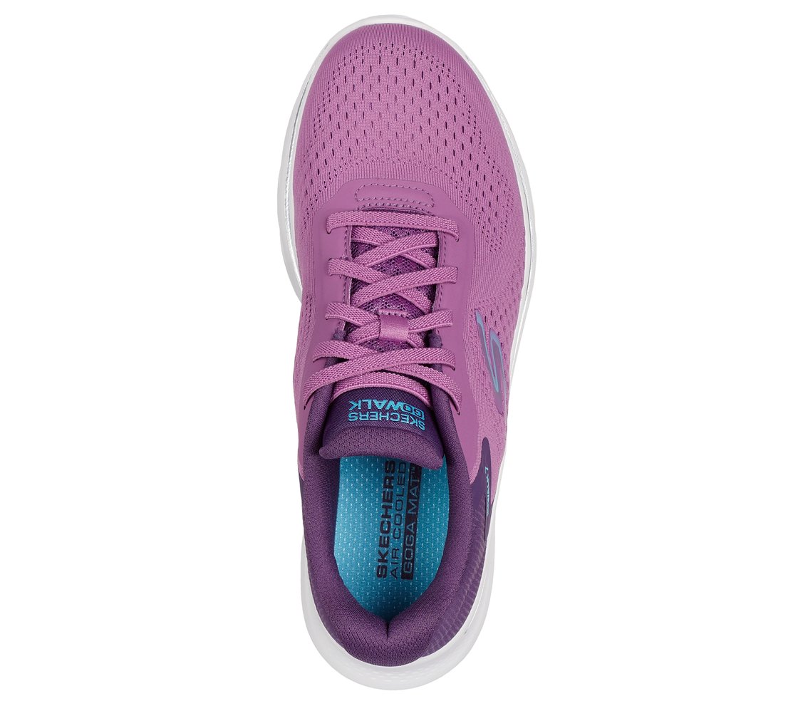 GO WALK 7 - COSMIC WAVES, PINK/AQUA Footwear Top View