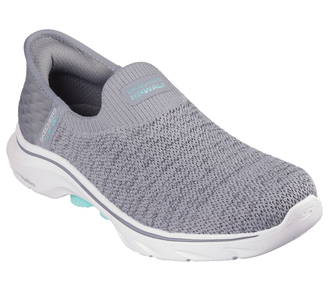 SKECHERS SLIP-INS: GO WALK 7 - SPRINGTIME, GRAY Footwear Right View