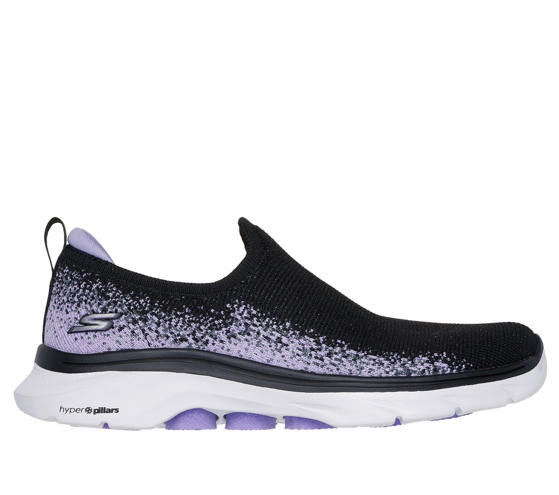 GO WALK 7, BLACK/LAVENDER Footwear Lateral View