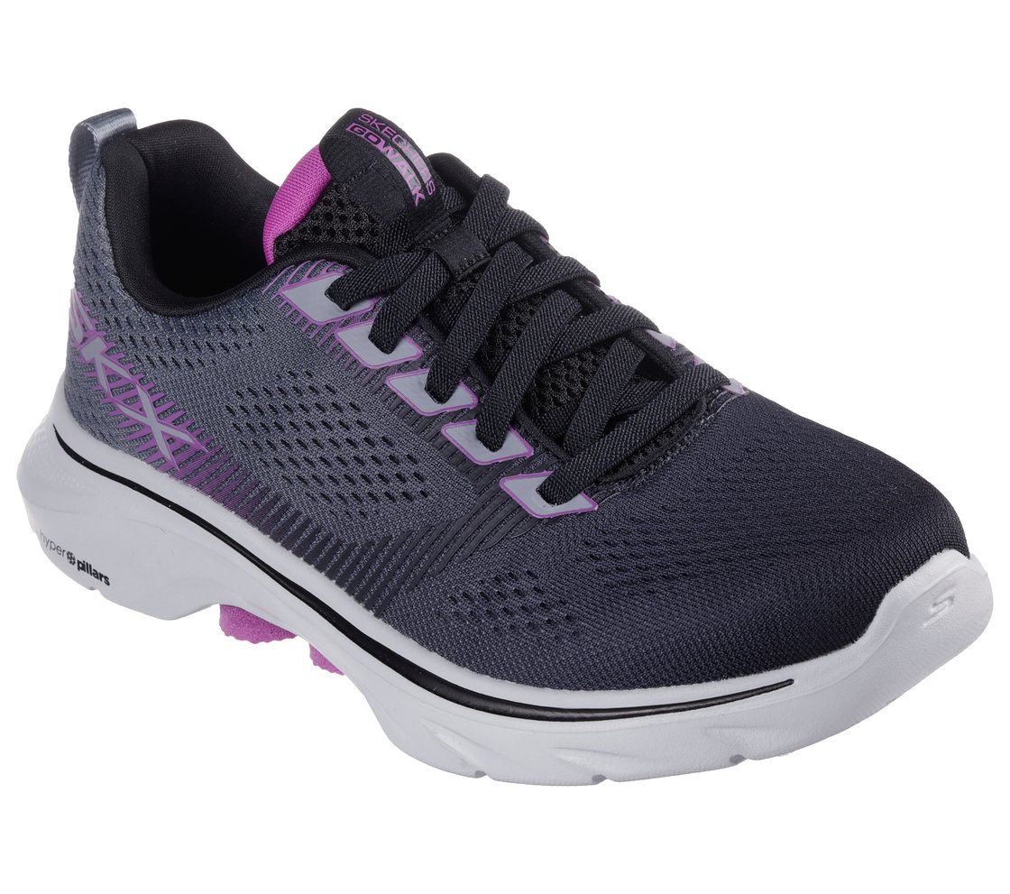 GO WALK 7 - HAILEY, BLACK/PURPLE Footwear Right View