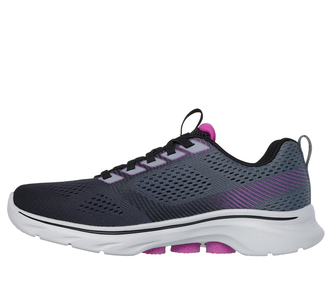 GO WALK 7 - HAILEY, BLACK/PURPLE Footwear Left View