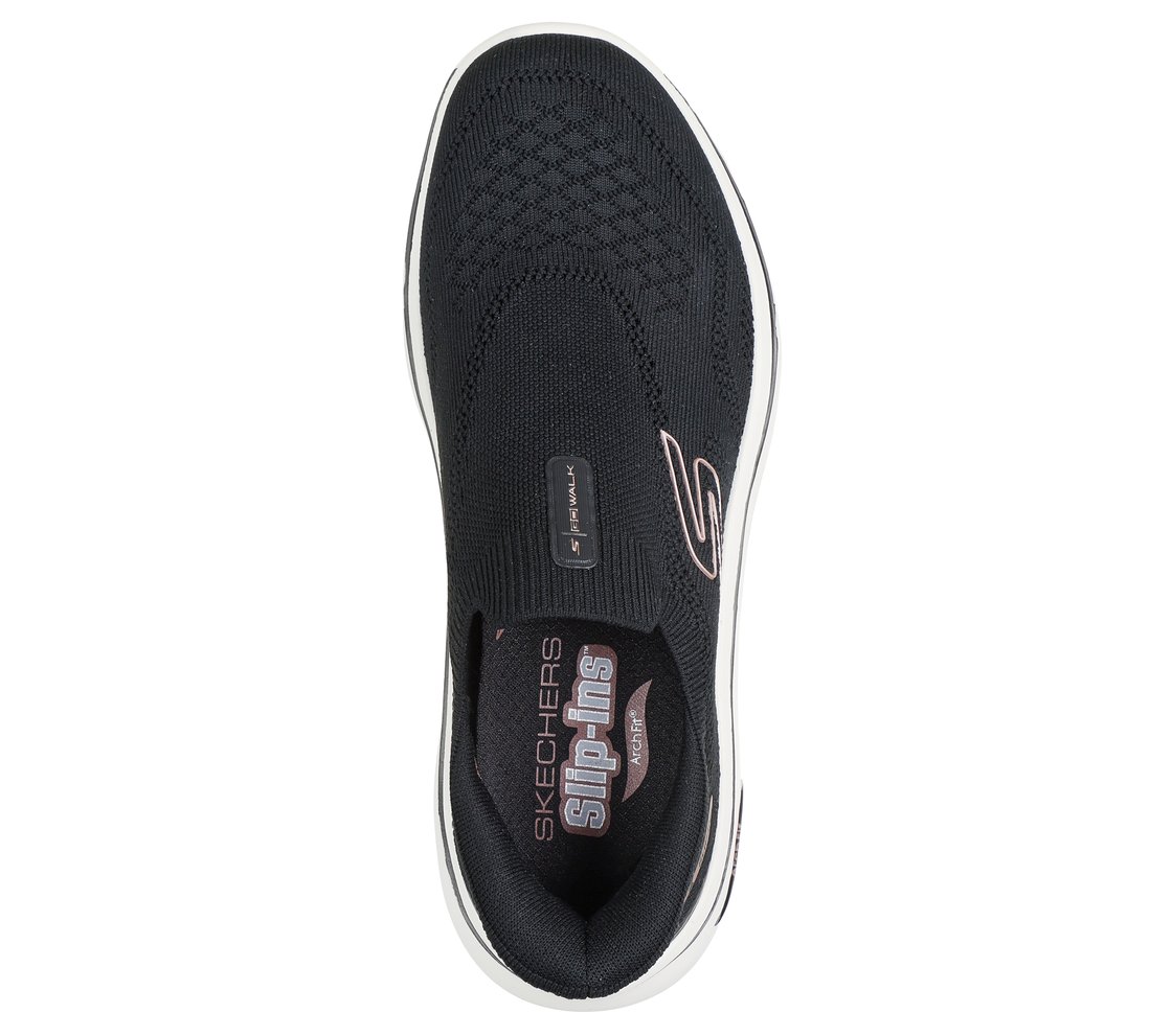 GO WALK ARCH FIT 2.0 - TATUM, BLACK/ROSE GOLD Footwear Top View