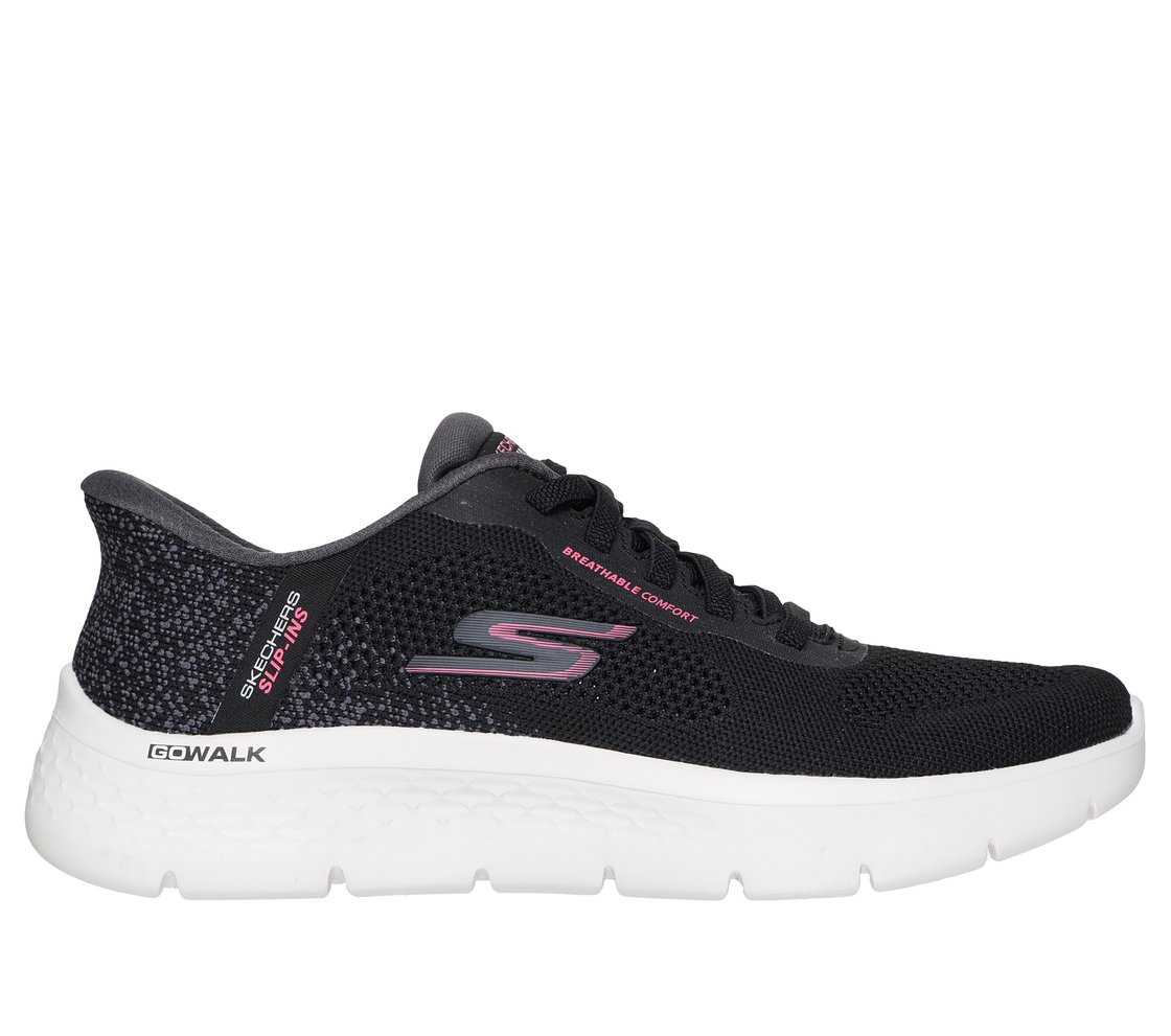 GO WALK FLEX - SAFIYA, BLACK Footwear Lateral View