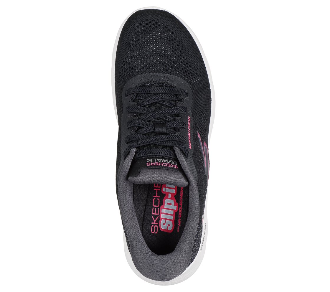 GO WALK FLEX - SAFIYA, BLACK Footwear Top View