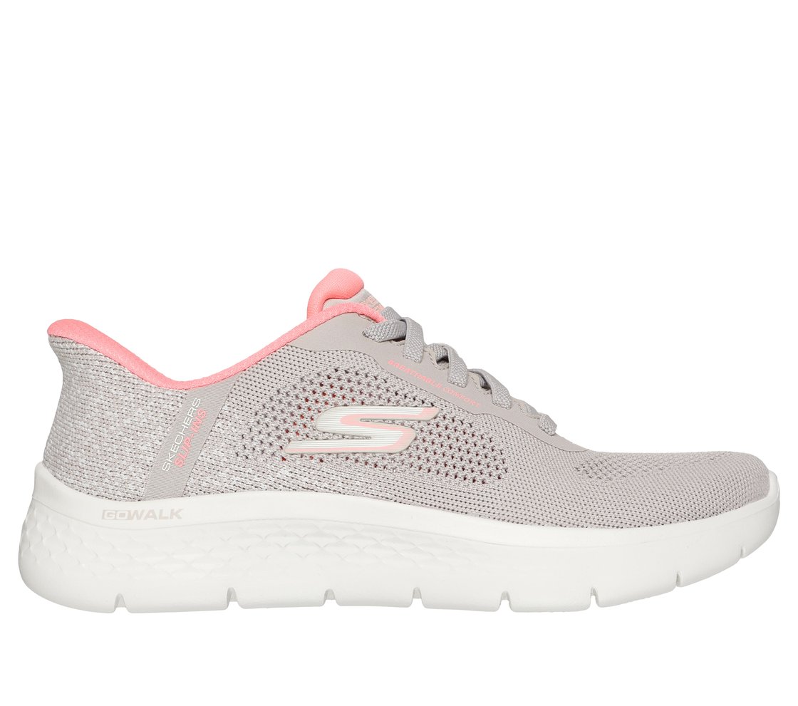 GO WALK FLEX - SAFIYA, TAUPE/PINK Footwear Lateral View