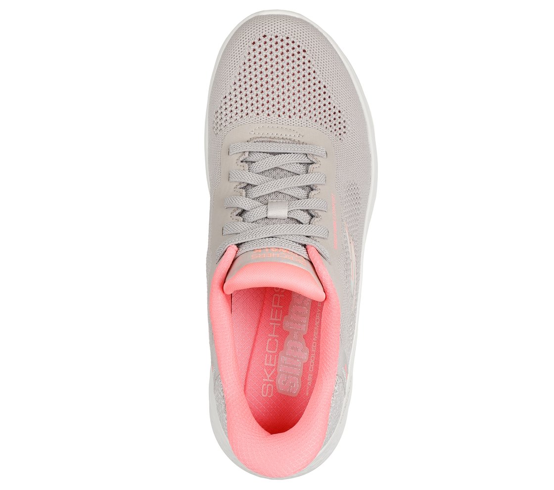 GO WALK FLEX - SAFIYA, TAUPE/PINK Footwear Top View