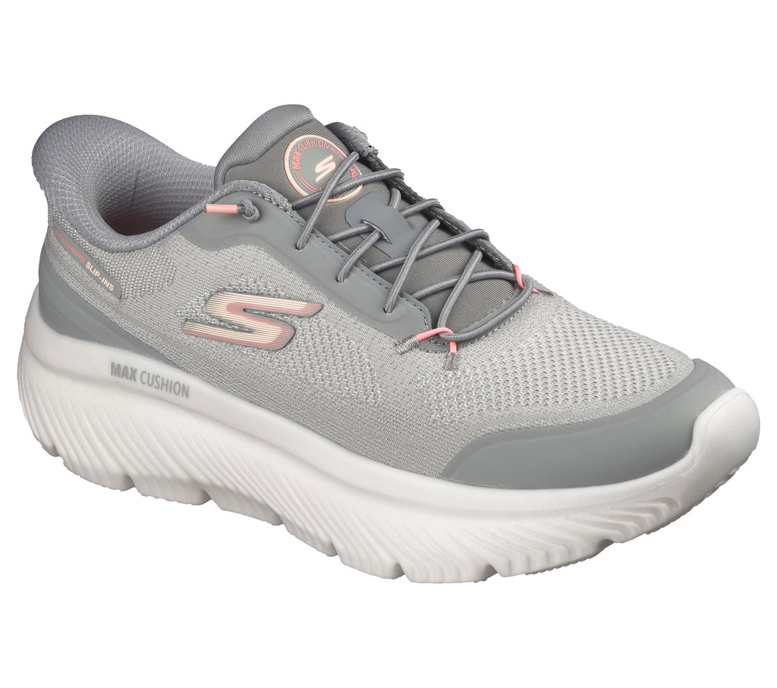 GO WALK MAX CUSHIONING HYPER, GRAY/PINK Footwear Right View