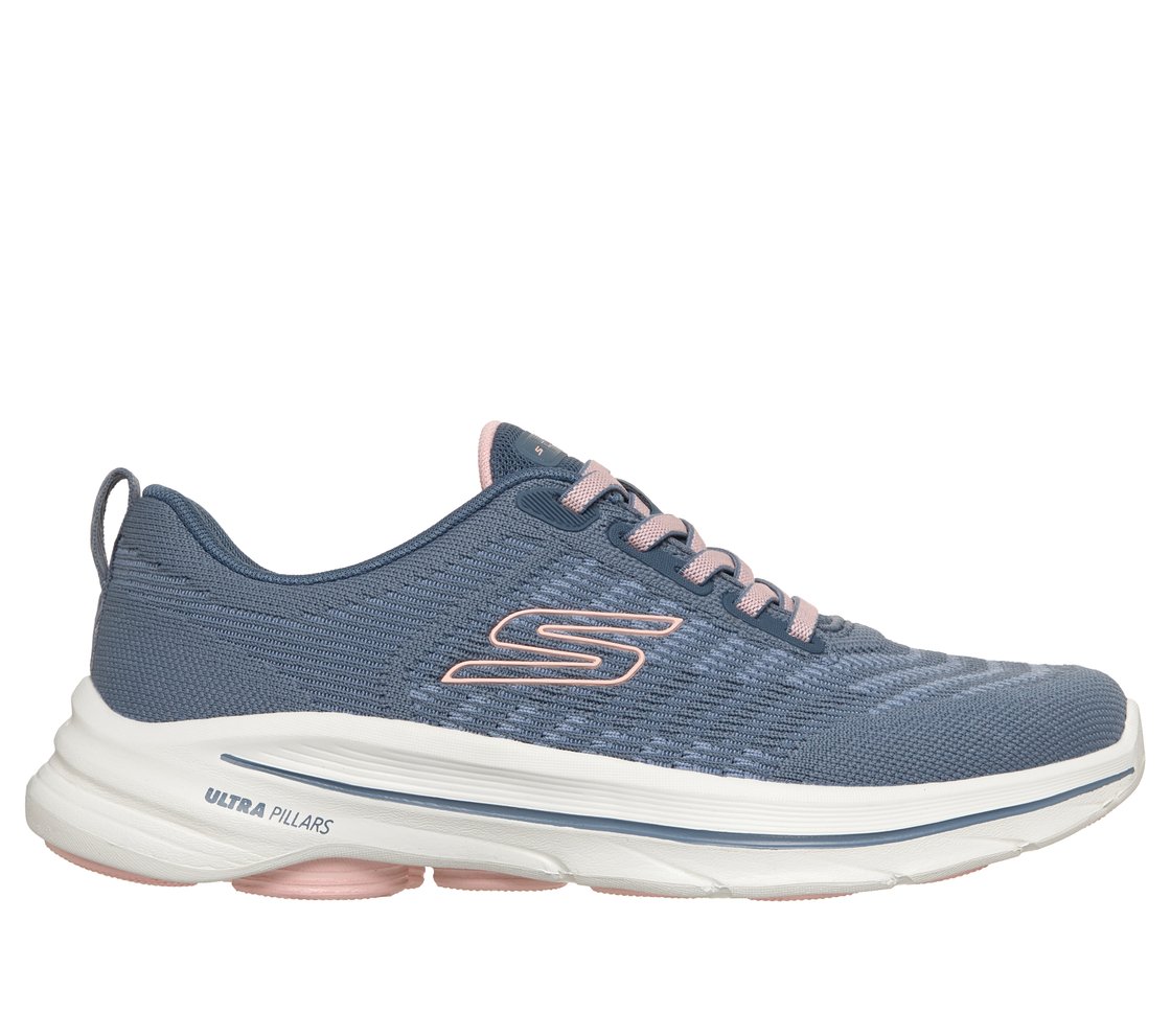 GO WALK 8 - BRITT, BLUE/PINK Footwear Lateral View