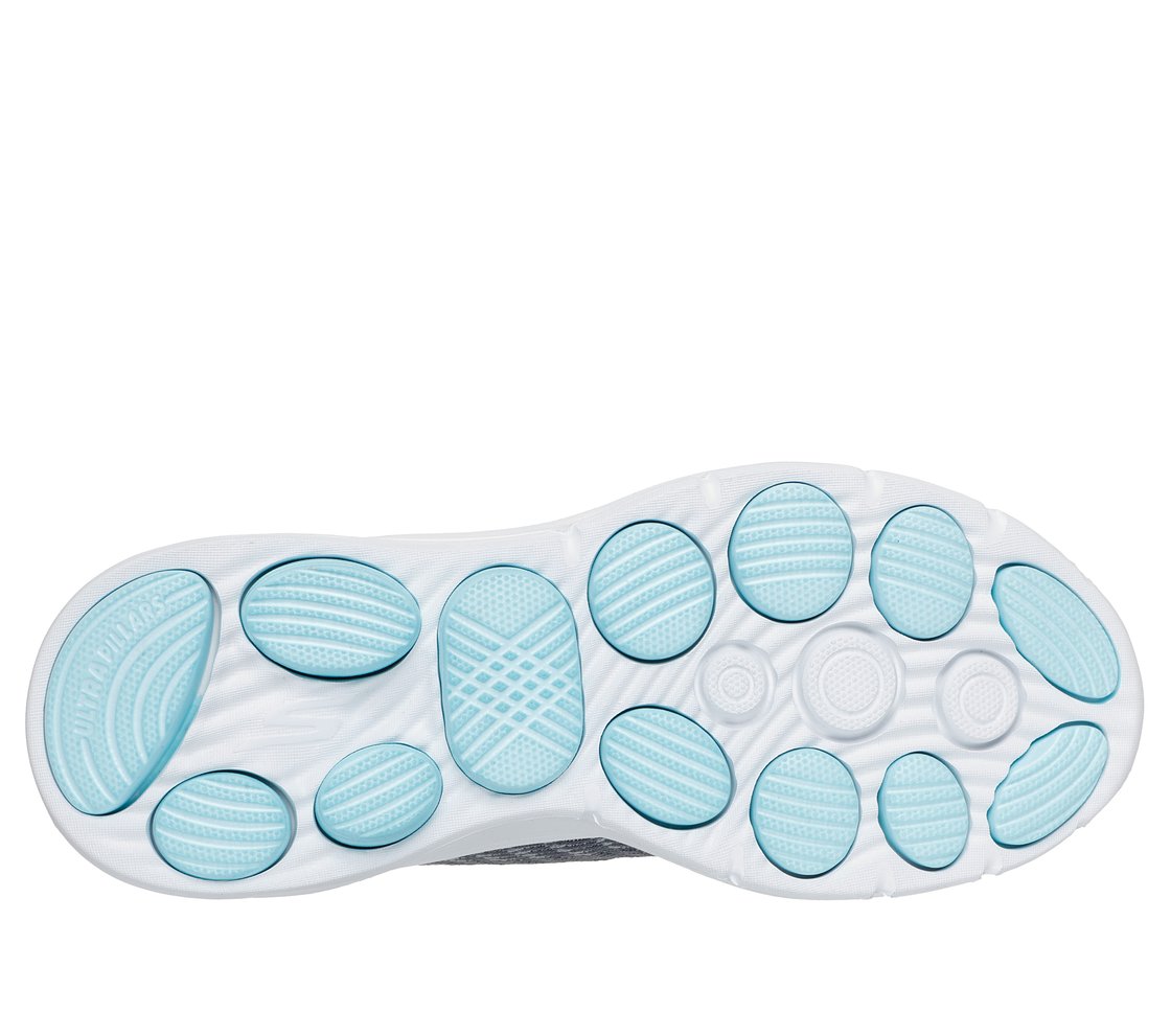 GO WALK 8 - BRITT, CHAR/TURQ Footwear Bottom View