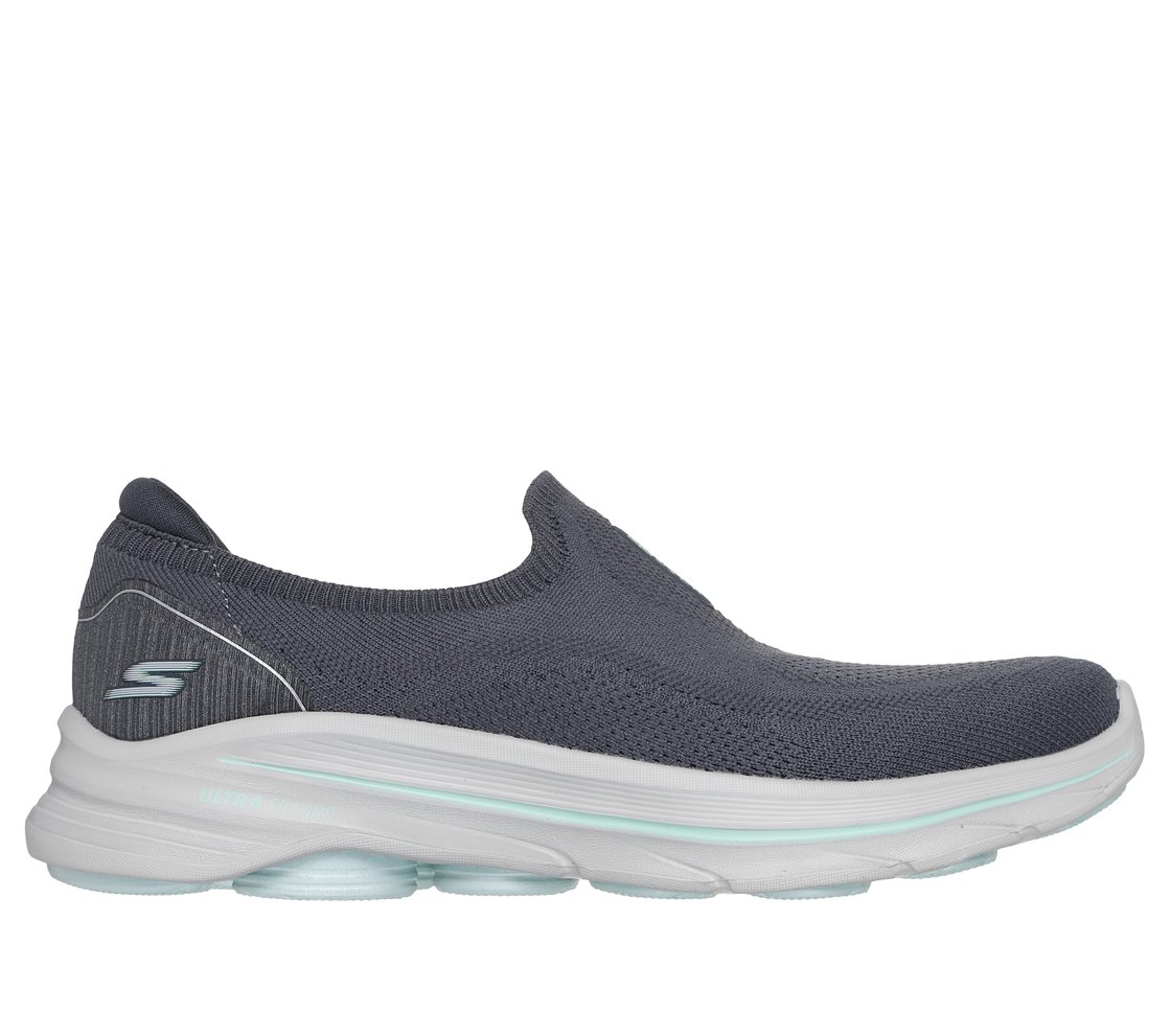 GO WALK 8 - ALEENA, CHAR/TURQ Footwear Lateral View