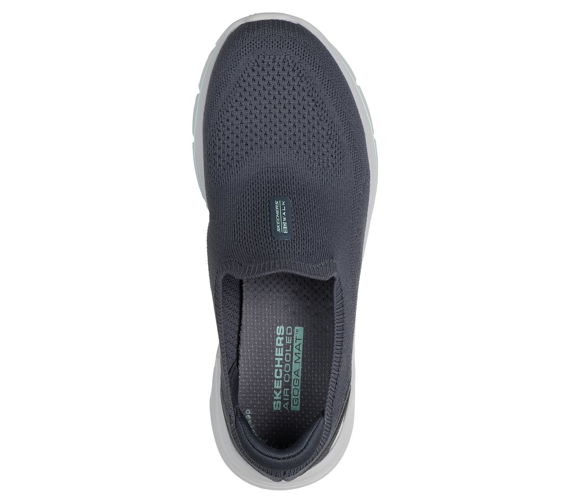 GO WALK 8 - ALEENA, CHAR/TURQ Footwear Top View